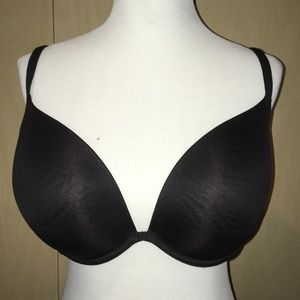 Cacique Black Smooth Lightly Lined Plunge Bra